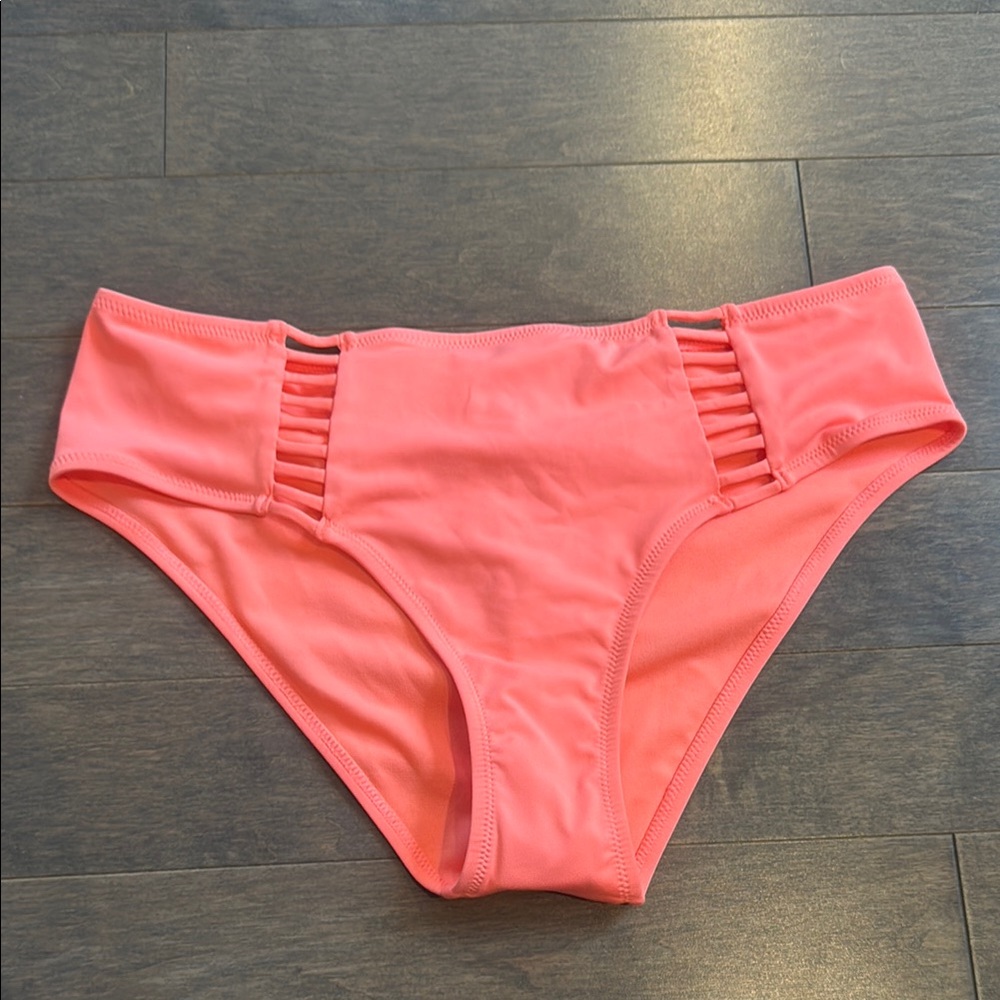 La Vie En Rose High Waisted Pink Bikini Bottoms. New without tags